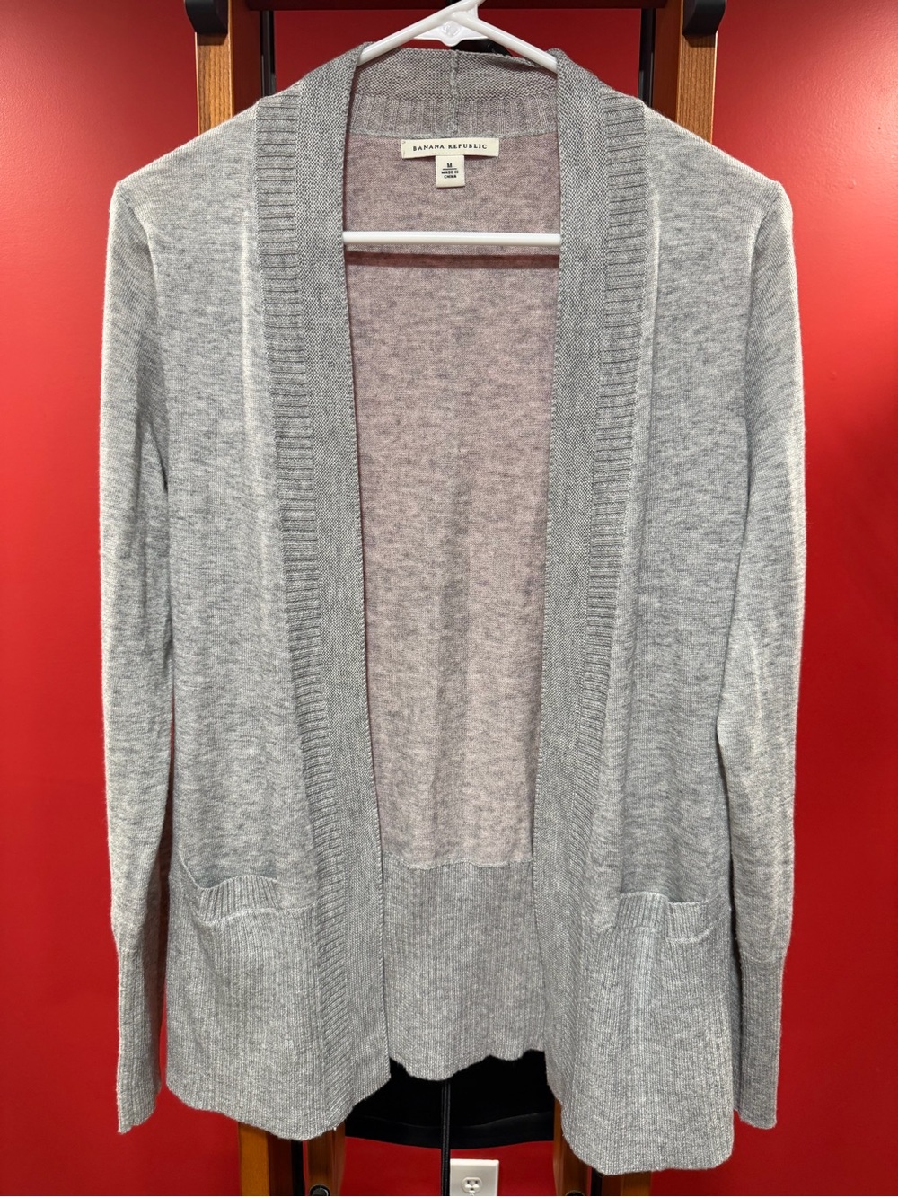 Banana Republic Gray Open Front Wool Blend Cardigan Sweater Women’s Medium